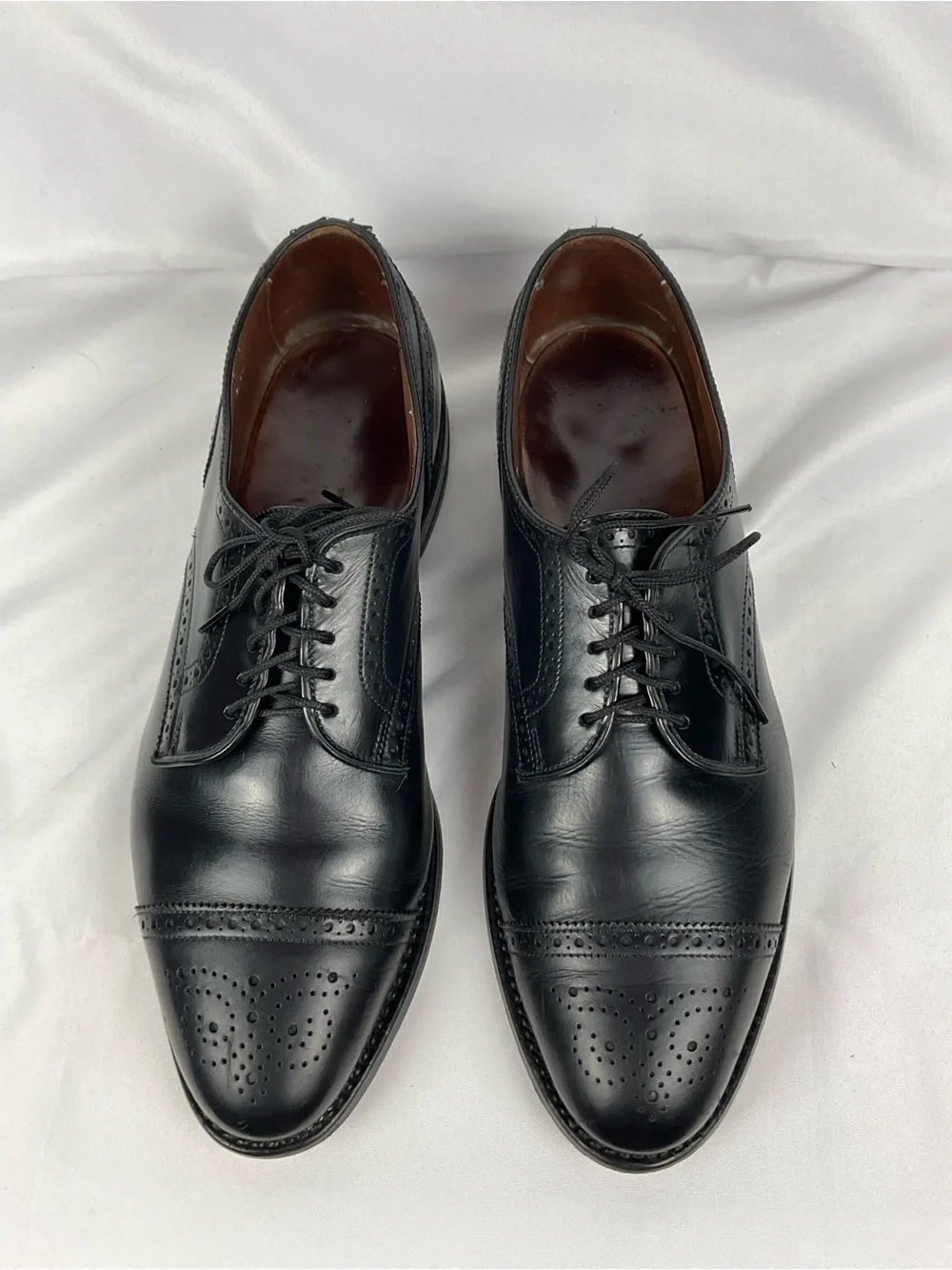 Allen Edmonds Black Leather Dress Shoes Cap Toe Sanford Oxford  Sz 10.5 D